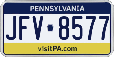 PA license plate JFV8577