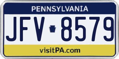 PA license plate JFV8579