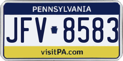 PA license plate JFV8583