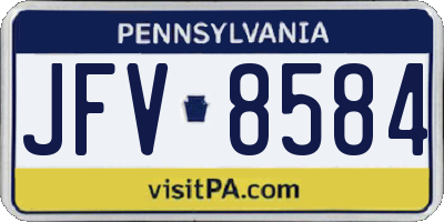PA license plate JFV8584