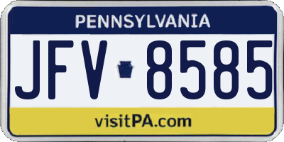 PA license plate JFV8585