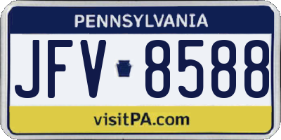 PA license plate JFV8588