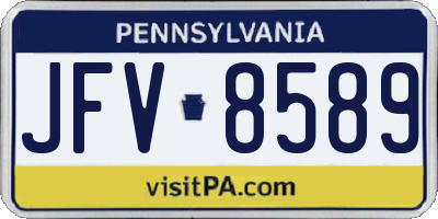 PA license plate JFV8589