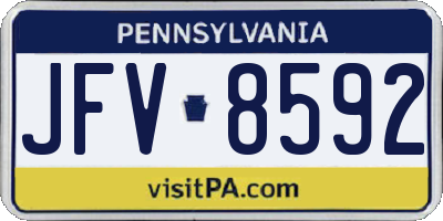 PA license plate JFV8592