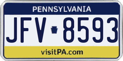PA license plate JFV8593