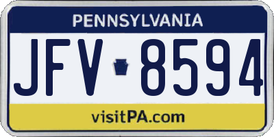 PA license plate JFV8594
