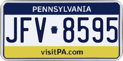 PA license plate JFV8595