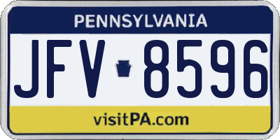 PA license plate JFV8596