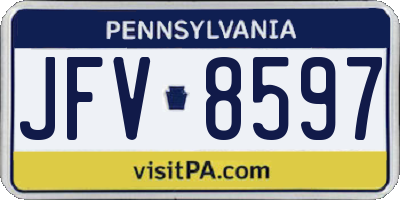 PA license plate JFV8597