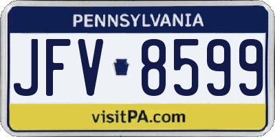 PA license plate JFV8599