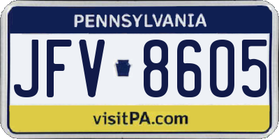 PA license plate JFV8605