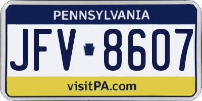 PA license plate JFV8607