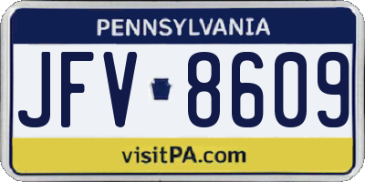 PA license plate JFV8609