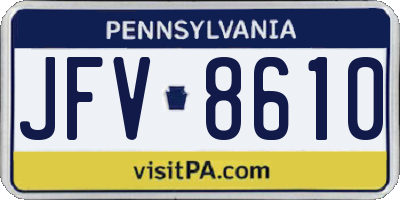 PA license plate JFV8610