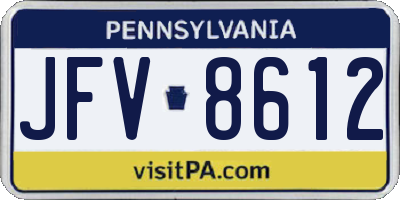 PA license plate JFV8612