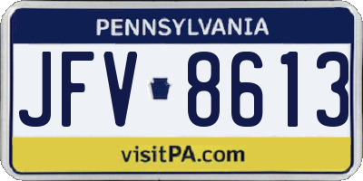 PA license plate JFV8613