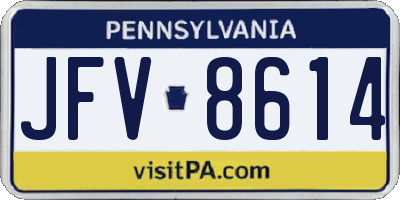 PA license plate JFV8614