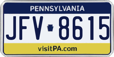 PA license plate JFV8615