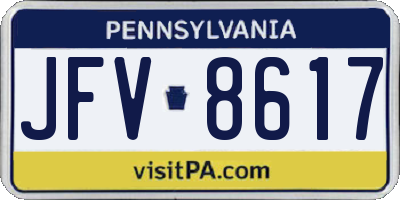 PA license plate JFV8617