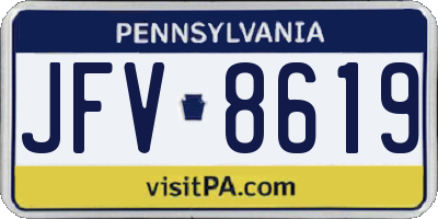 PA license plate JFV8619