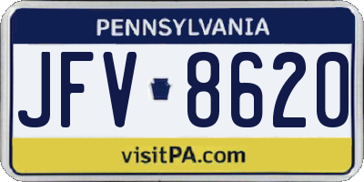 PA license plate JFV8620