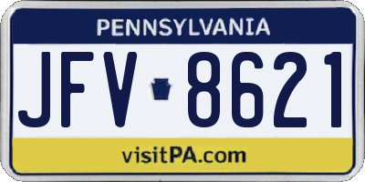 PA license plate JFV8621