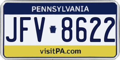 PA license plate JFV8622