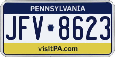 PA license plate JFV8623