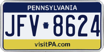 PA license plate JFV8624
