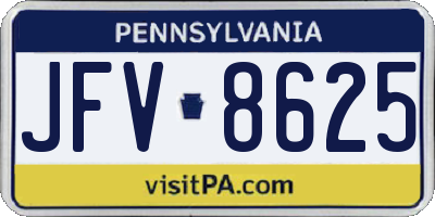 PA license plate JFV8625