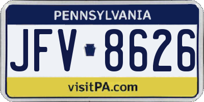 PA license plate JFV8626