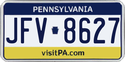 PA license plate JFV8627