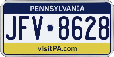 PA license plate JFV8628