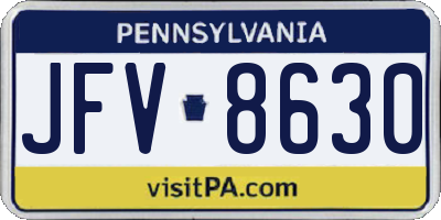 PA license plate JFV8630