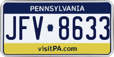 PA license plate JFV8633
