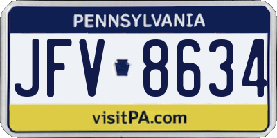 PA license plate JFV8634