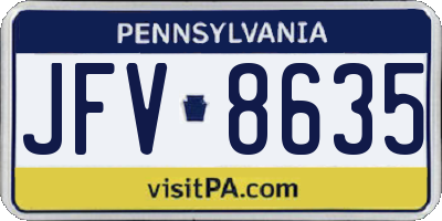 PA license plate JFV8635