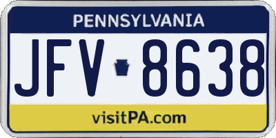 PA license plate JFV8638