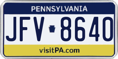 PA license plate JFV8640