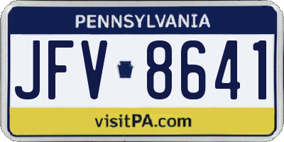 PA license plate JFV8641