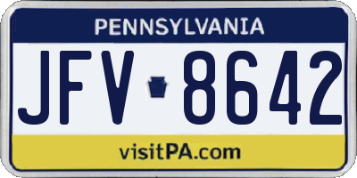 PA license plate JFV8642