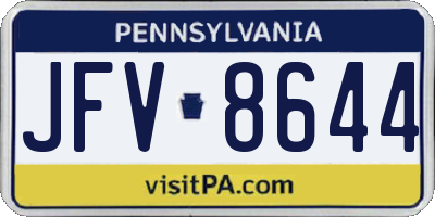PA license plate JFV8644