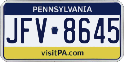 PA license plate JFV8645