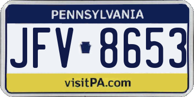 PA license plate JFV8653