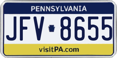 PA license plate JFV8655