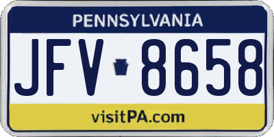 PA license plate JFV8658