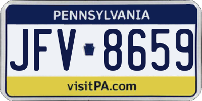 PA license plate JFV8659