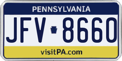 PA license plate JFV8660
