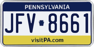 PA license plate JFV8661
