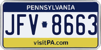 PA license plate JFV8663
